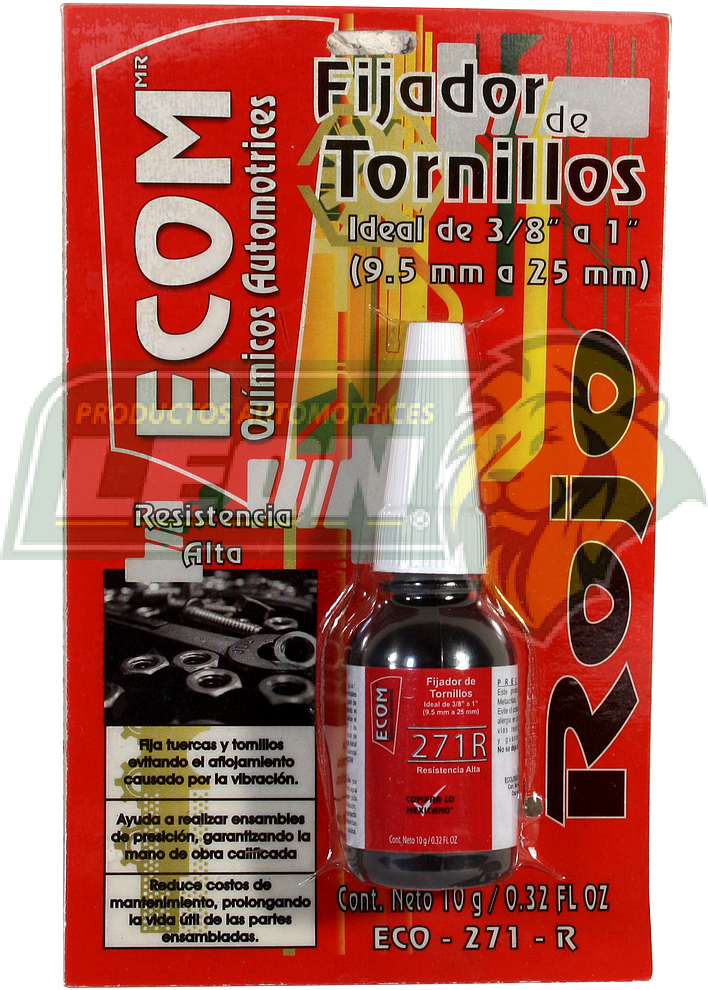 FIJADOR TORNILLERIA RESISTENCIA ALTA ROJO 10 gr