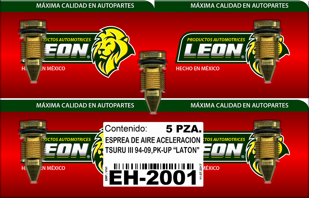 ESPREA DE AIRE ACELERACION NISSAN TSURU III 93-17, PK-UP D21, D22 94-12 2.4, 3.0L, TSUBAME B13 92-04, FRONTIER 98-04 2.4L, QUEST 98-02 2.4, 3.3L KA24E 16V., URVAN E25 00-06 2.4L KA24DE “LATÓN”