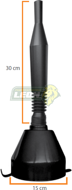 EMBUDO MULTIUSOS FLEXIBLE, ENROSCABLE C/COLADERA (VASTAGO DE 30 cm) (Ø: 15 cm)