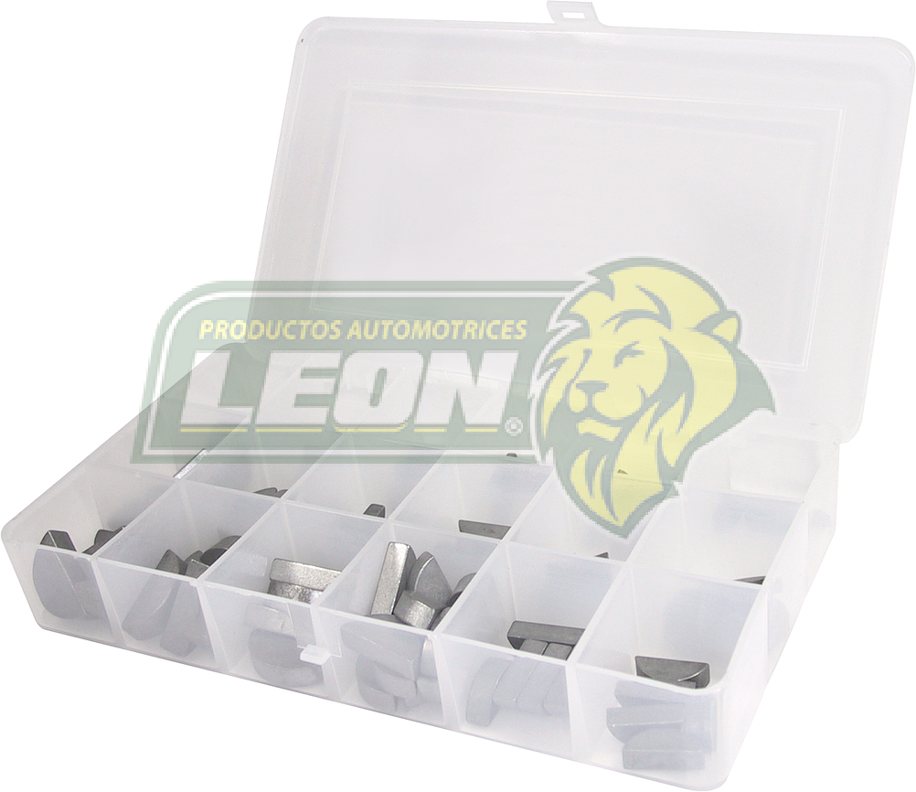 ESTUCHE DE CUÑAS DE MEDIA LUNA CONT. 18 MED. = 104 pzas.