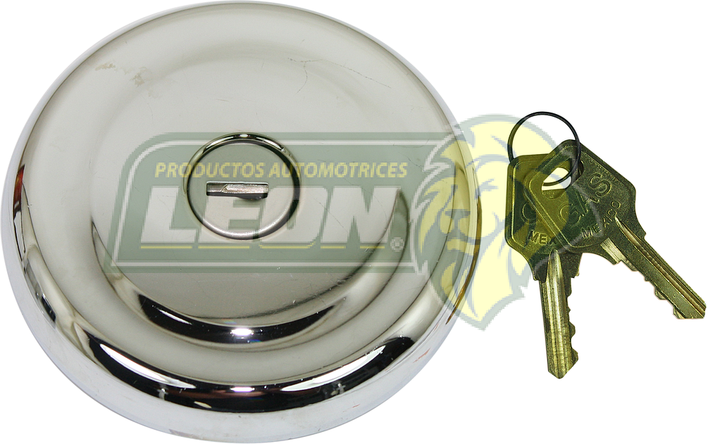 TAPON GASOLINA CROMO C/LL. FORD F-300, F-600, CHASIS CABINA, RANGER, ESTACAS 60-85, PK-UP F100, F150, F200, E150 PANEL, EXPLORER, VANETT 60-90, MICRO, EXPLORER XLT, RANGER XLT 82-97, TRACTORES JOHN DEERE, JHC, FORD 60-78 CE.