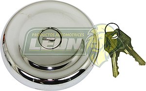 TAPON GASOLINA CROMO C/LL. FORD F-300, F-600, CHASIS CABINA, RANGER, ESTACAS 60-85, PK-UP F100, F150, F200, E150 PANEL, EXPLORER, VANETT 60-90, MICRO, EXPLORER XLT, RANGER XLT 82-97, TRACTORES JOHN DEERE, JHC, FORD 60-78 CE.